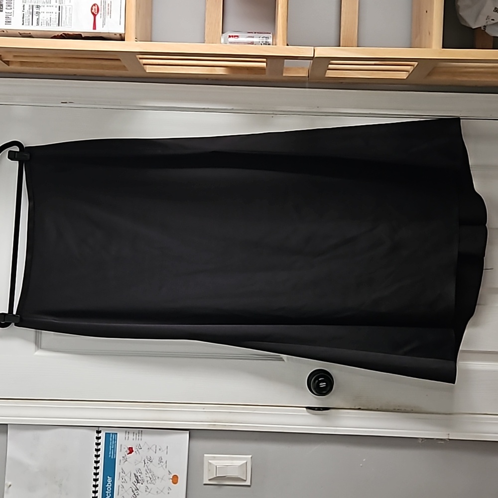 JS COLLECTIONS PETITE BLACK SATIN FULL LENGTH SKIRT 14P